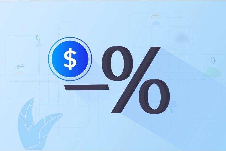 Percentage Dollar sign showing the cost effectiveness of adapting Pay-as-you-Go model in Cloud migrations.